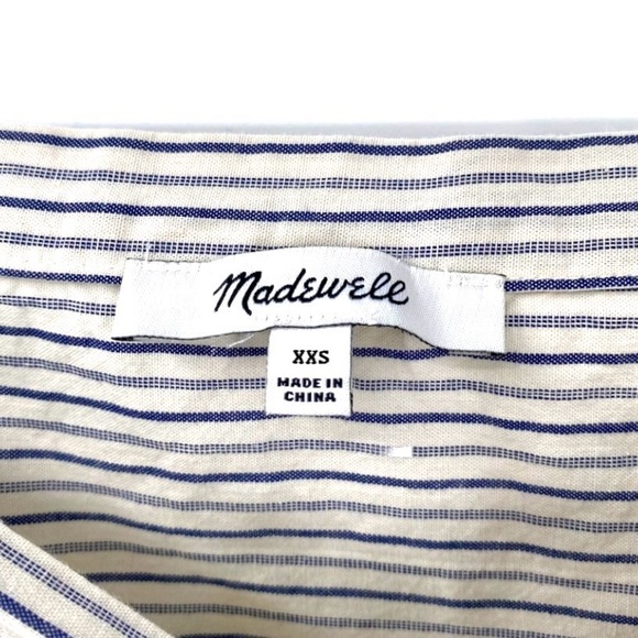 Madewell Indigo-Striped Jardin Off-the-Shoulder Peasant Top - Picture 15 of 16